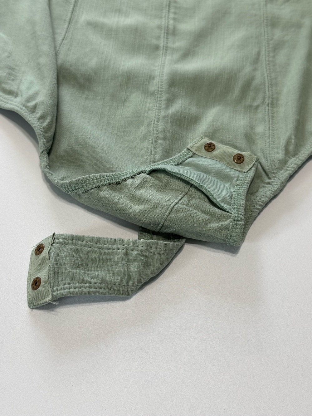 Free People Lola Bodysuit Shoulder Tie Sea Mist Green Corset Bustier NWT Size S - Picture 6 of 16